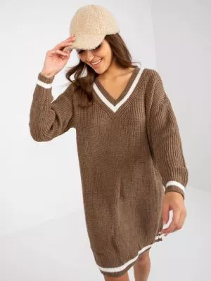 Pulover dama tricotat maro - pulovere
