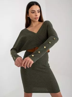 Rochie de zi tricotata verde - rochii de zi