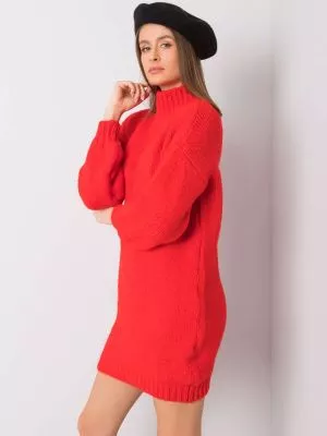 Pulover dama tricotat rosu - pulovere