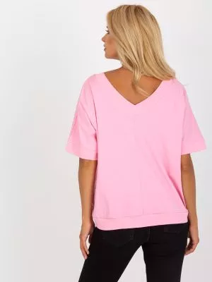 Bluza dama cu imprimeu roz - bluze