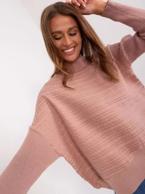 Pulover dama asimetric roz - pulovere