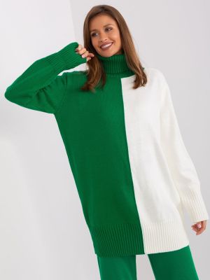 Pulover dama cu guler verde - pulovere