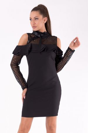 Rochie eleganta scurta negru Avery - rochii de ocazie, rochii mini