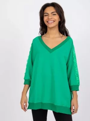 Bluza dama cu dantela verde - bluze