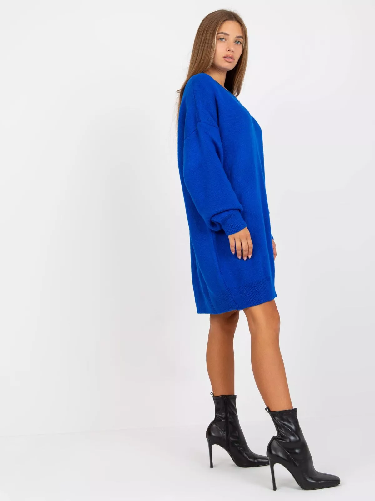 Pulover dama tricotat albastru - pulovere