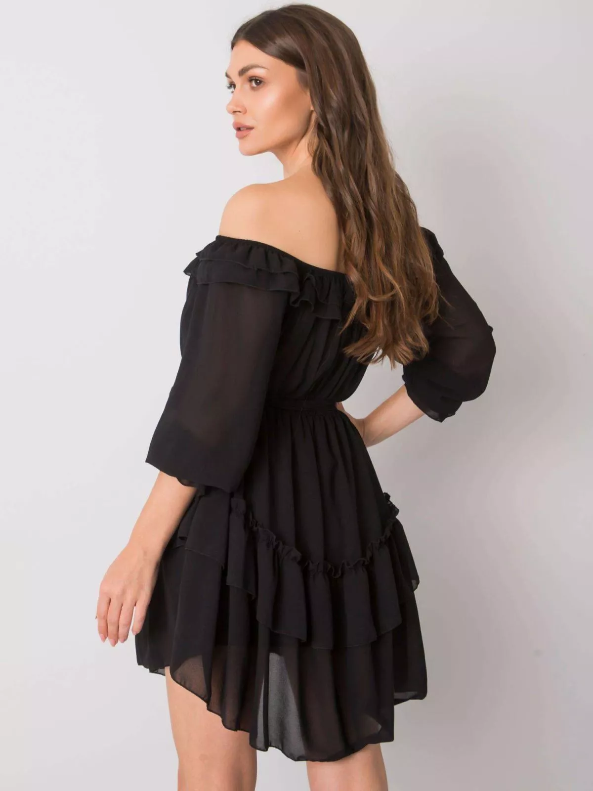 Rochie de zi stil spaniol negru - rochii de zi