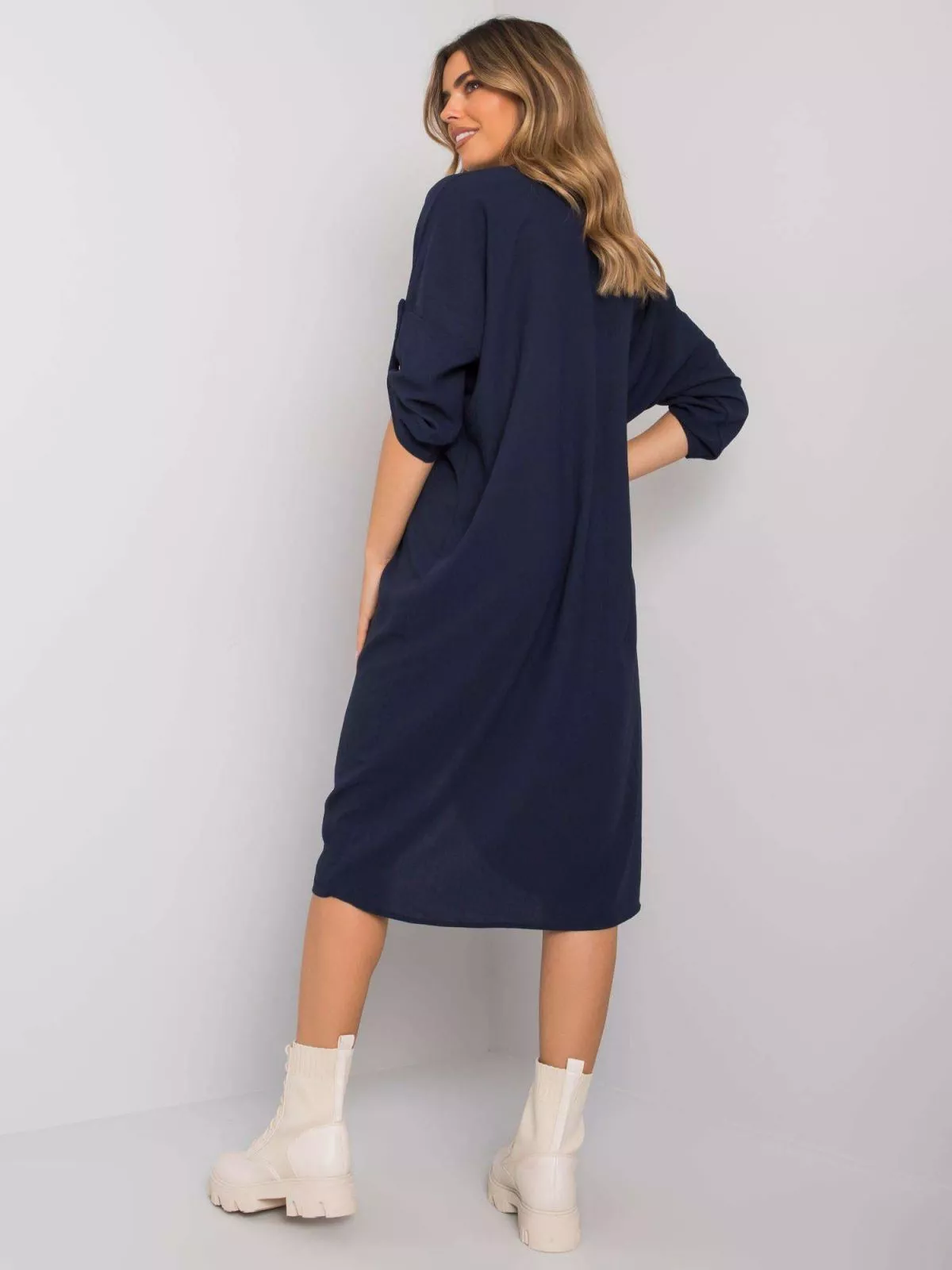 Rochie de zi casual bleumarin - rochii de zi