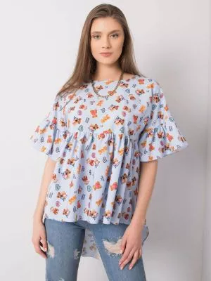 Bluza dama cu imprimeu albastru - bluze