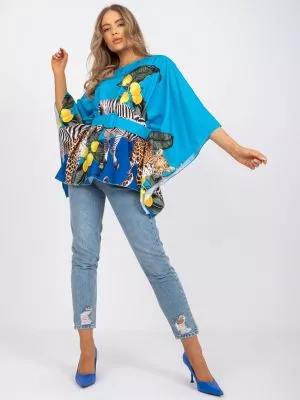 Bluza dama cu imprimeu albastru - bluze