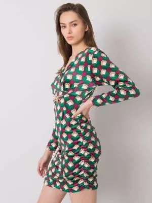 Rochie de zi bodycon din catifea verde - rochii de zi