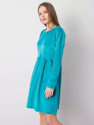 Rochie de zi casual din catifea albastru - rochii de zi