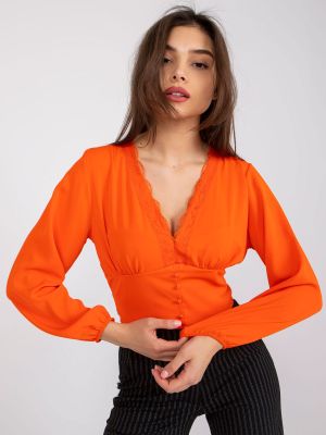 Bluza dama cu dantela portocaliu - bluze