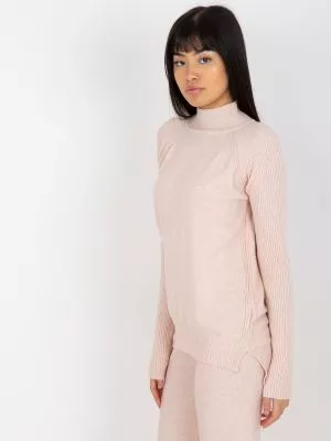 Pulover dama cu guler roz - pulovere