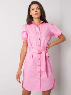 Rochie tip camasa roz - rochii de zi
