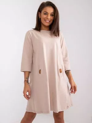 Rochie de zi casual bej - rochii de zi