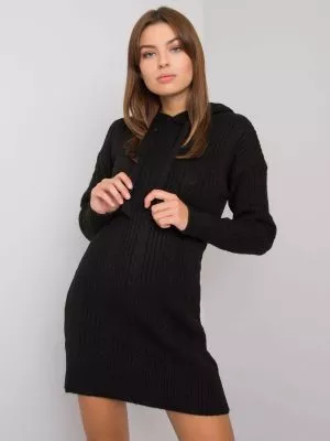 Rochie de zi tricotata negru - rochii de zi
