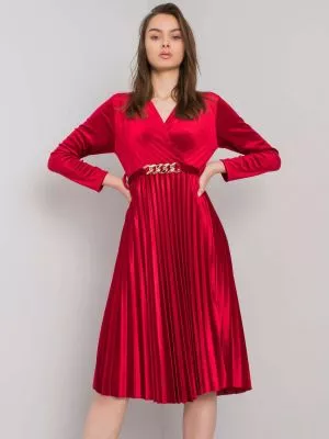 Rochie de seara din catifea rosu Vivian - rochii de seara