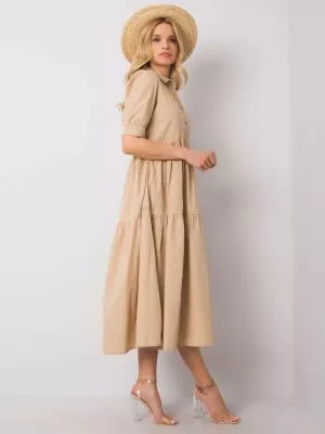 Rochie de zi casual bej - rochii de zi