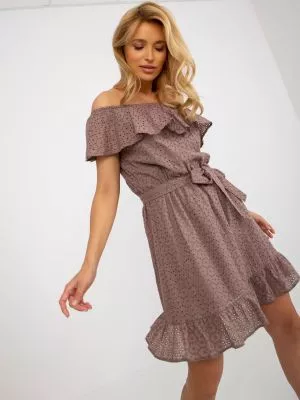 Rochie de zi stil spaniol maro - rochii de zi