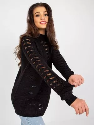 Pulover dama supradimensionata negru - pulovere