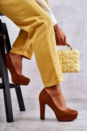Pantofi cu toc maro Step in style - pantofi cu toc