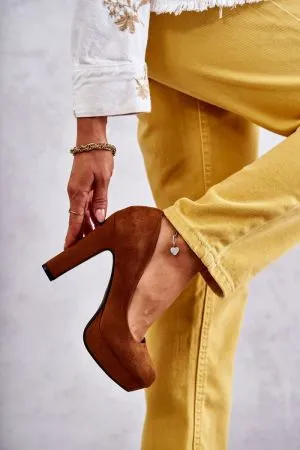 Pantofi cu toc maro Step in style - pantofi cu toc