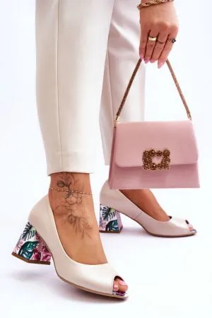 Pantofi cu toc bej Step in style - pantofi cu toc