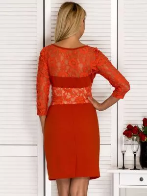 Rochie de cocktail portocaliu Elora - rochii de ocazie