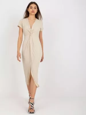 Rochie de cocktail bej Ella - rochii de ocazie