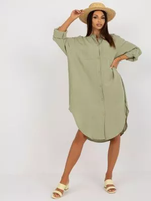 Rochie tip camasa verde - rochii de zi