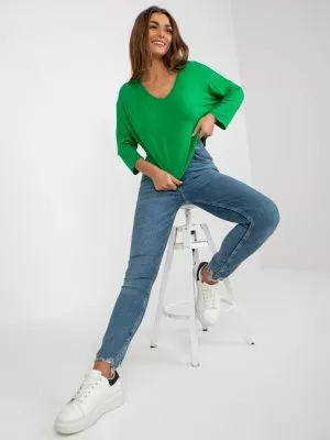 Bluza dama basic verde - bluze