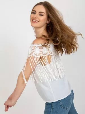 Bluza dama stil spaniol alb - bluze