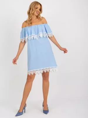 Rochie de zi stil spaniol albastru - rochii de zi