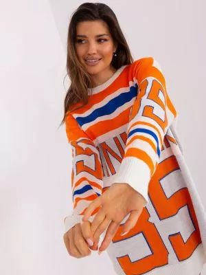 Pulover dama supradimensionata portocaliu - pulovere
