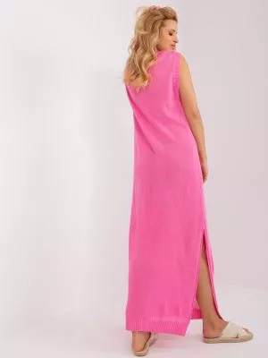 Rochie de zi tricotata roz - rochii de zi