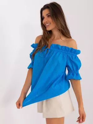 Bluza dama stil spaniol albastru - bluze