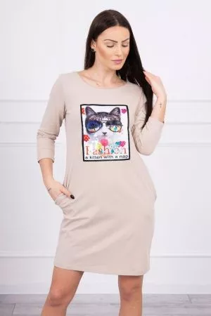 Rochie de zi bej - rochii de zi