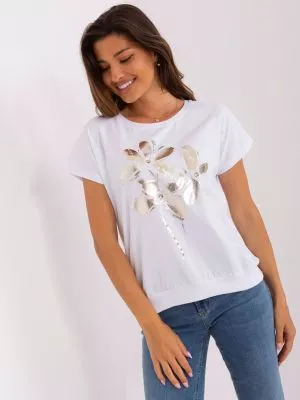 Bluza dama cu imprimeu alb - bluze