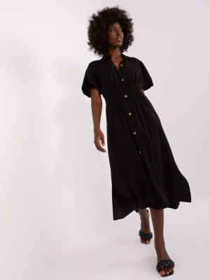 Rochie tip camasa negru - rochii de zi