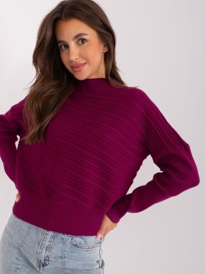 Pulover dama asimetric violet - pulovere