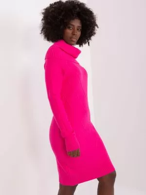 Rochie de zi tricotata roz - rochii de zi