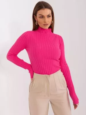 Pulover dama cu guler roz - pulovere