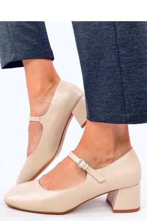 Pantofi cu toc bej Inello - pantofi cu toc