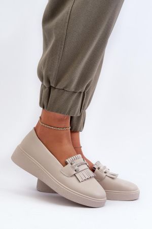 Mocasini dama bej Step in style - mocasini dama