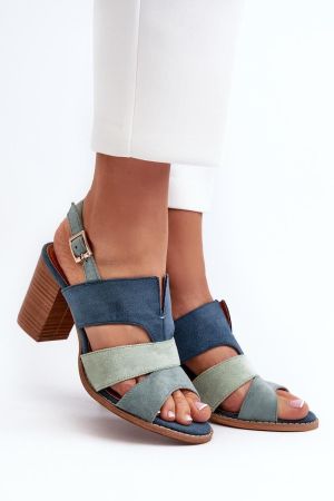 Sandale dama albastru Step in style - sandale dama
