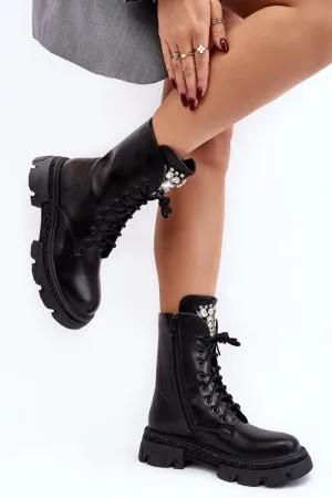 Botine dama negru Step in style - botine dama