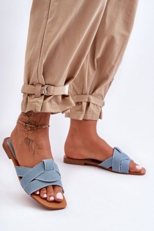 Papuci dama albastru Step in style - papuci dama