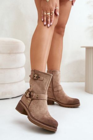 Botine dama bej Step in style - botine dama