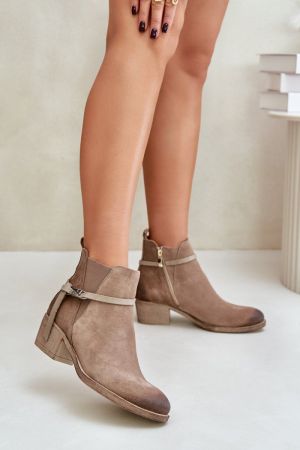 Botine dama bej Step in style - botine dama