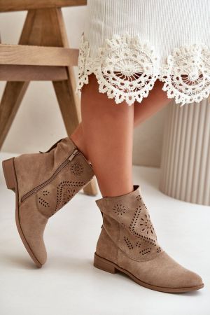 Botine dama bej Step in style - botine dama